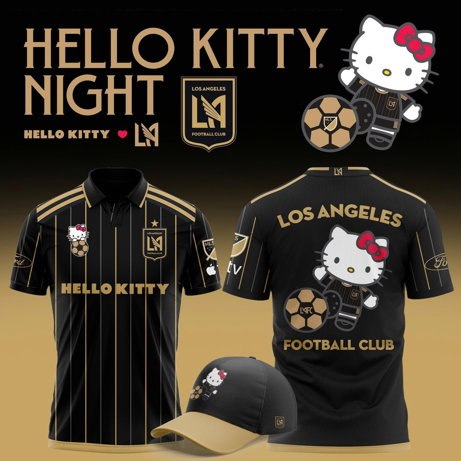 Los Angeles x Hello Kitty Night Polo Shirt 2025 Gifts For Football Club Enthusiasts
