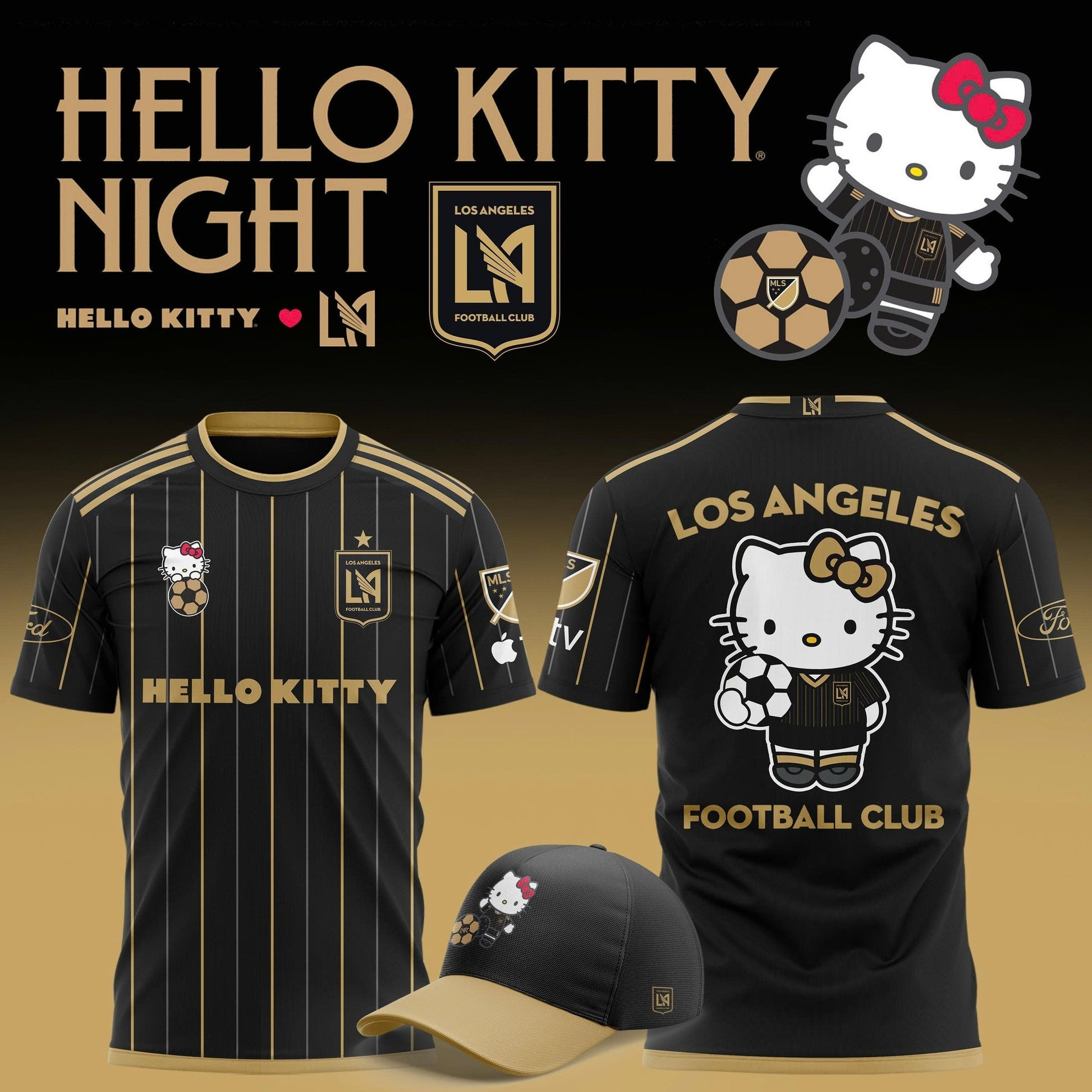 Los Angeles x Hello Kitty Night T-Shirt 2025 Gifts For Football Club Enthusiasts