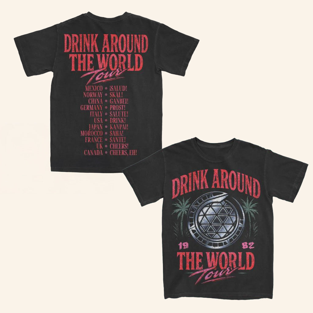Lost Bros Trading Co Merch Drink Around The World Shirt Gifts For Dad