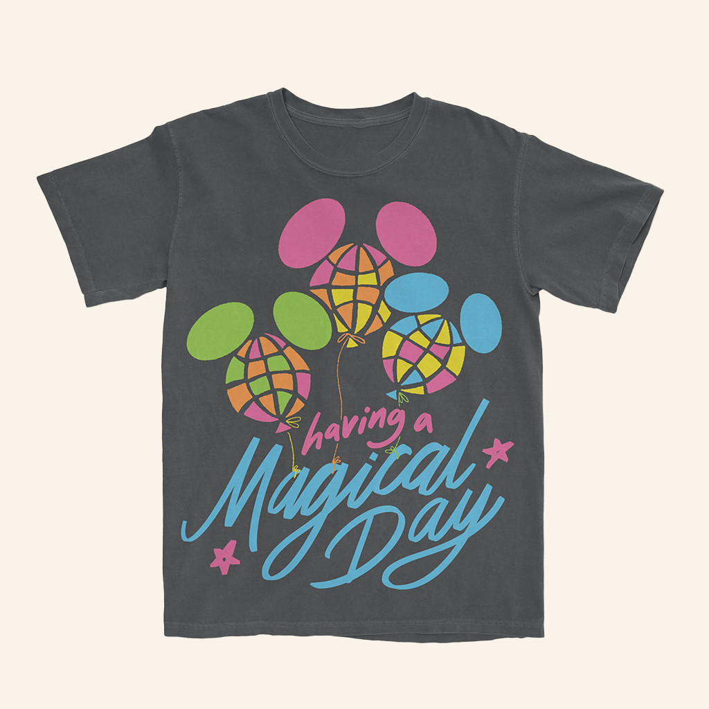 Lost Bros Trading Co Merch Neon Checkered Balloon T-Shirt Having A Magical Day Shirt Gifts
