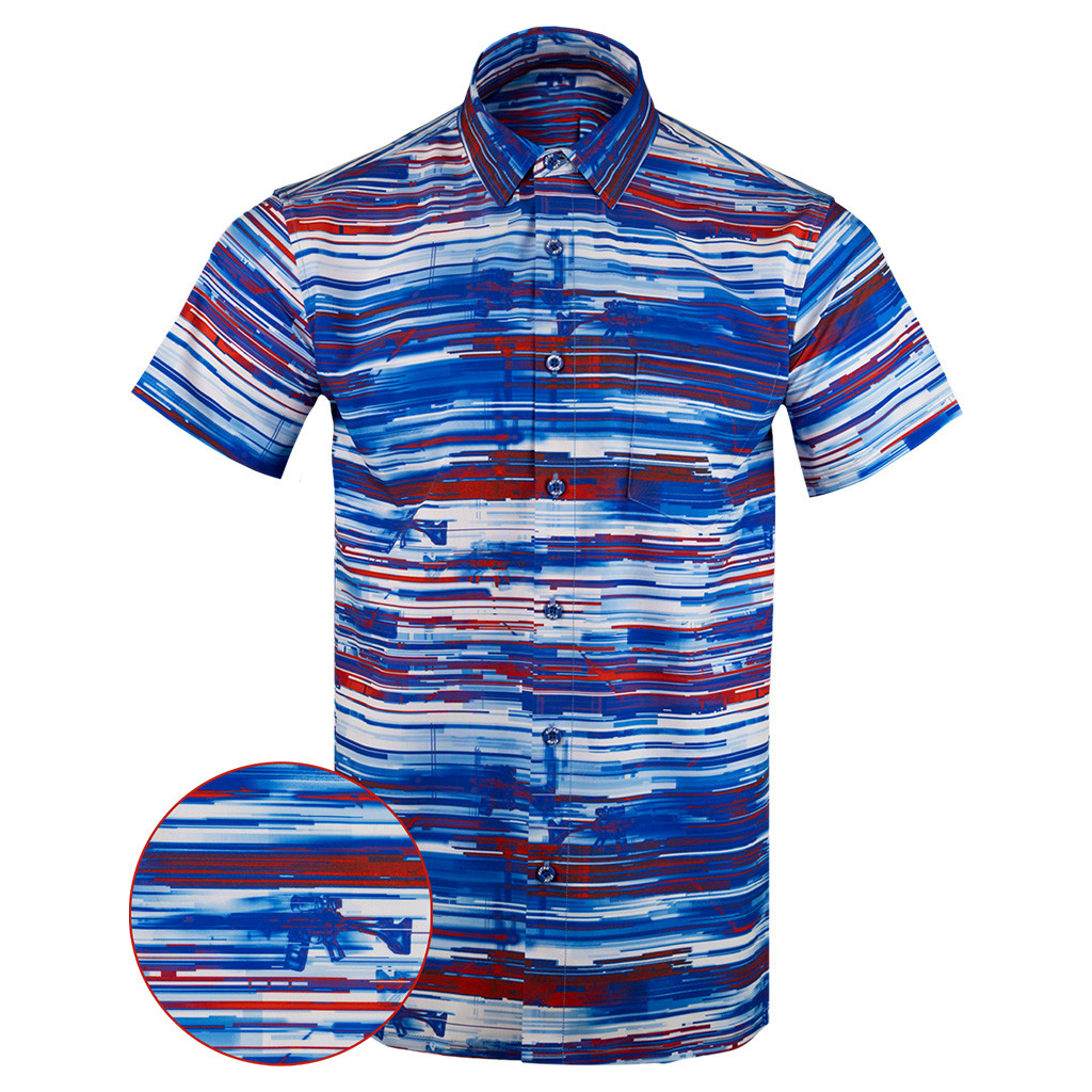 Lost Signal Button Down Shirt Gun Print Hawaiian Shirt Birthday Gift Ideas For Gun Lovers