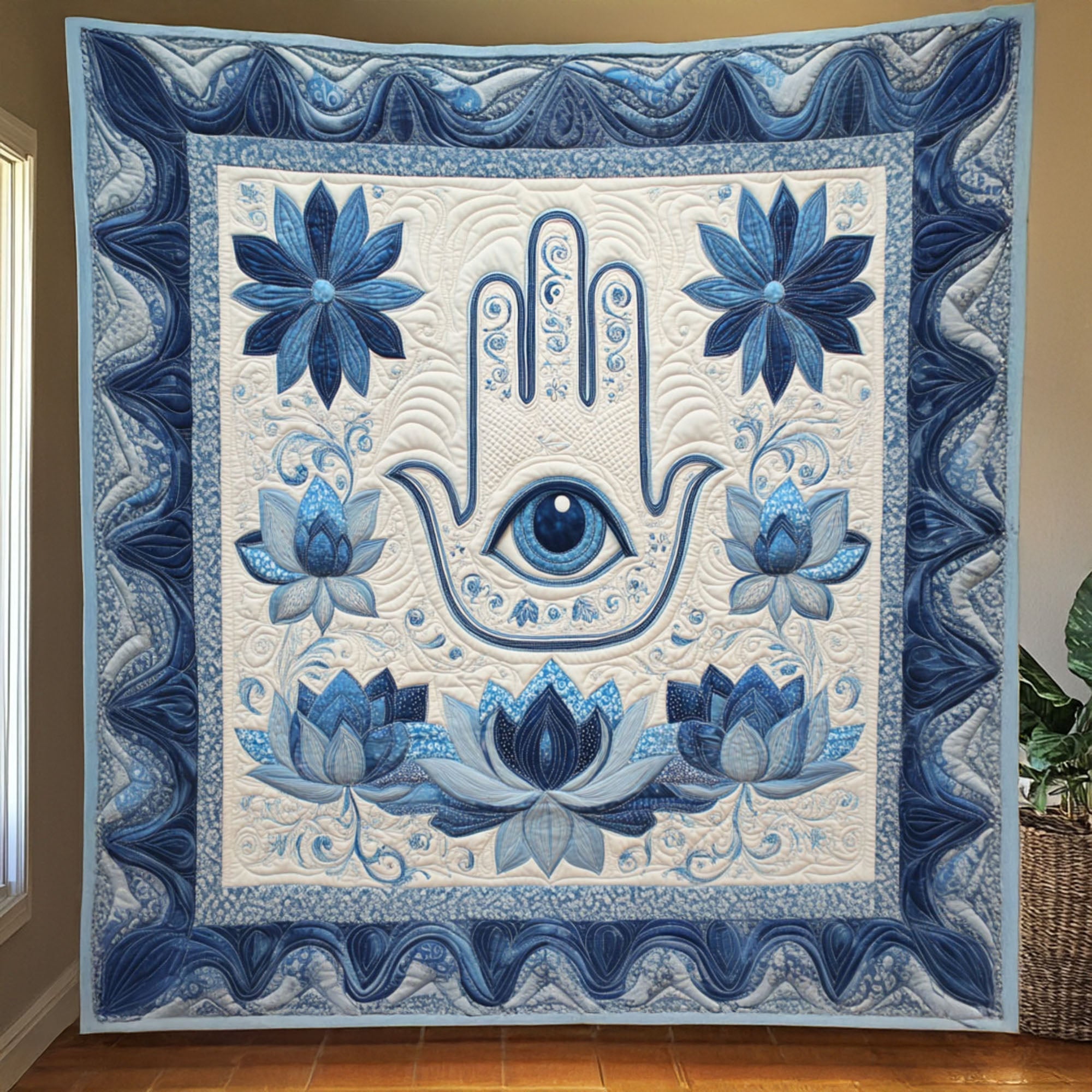 Lotus Hands Quilted Blanket Best Throw Blanket Lotus Gifts For Her