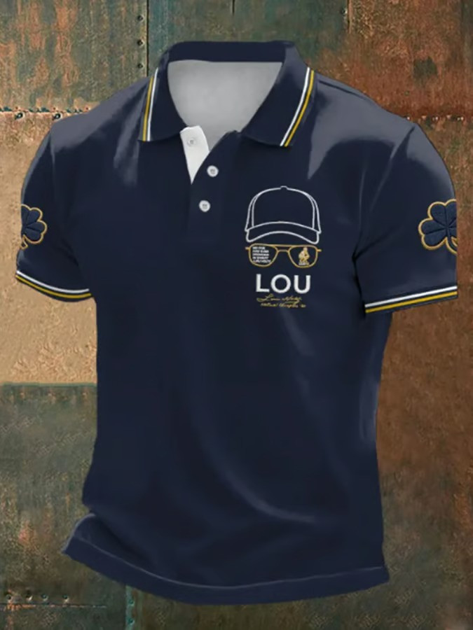 Lou Holtz Iconic Glasses Polo Shirt Notre Dame Football Legend Memorial Gear Best Gift For Coaches