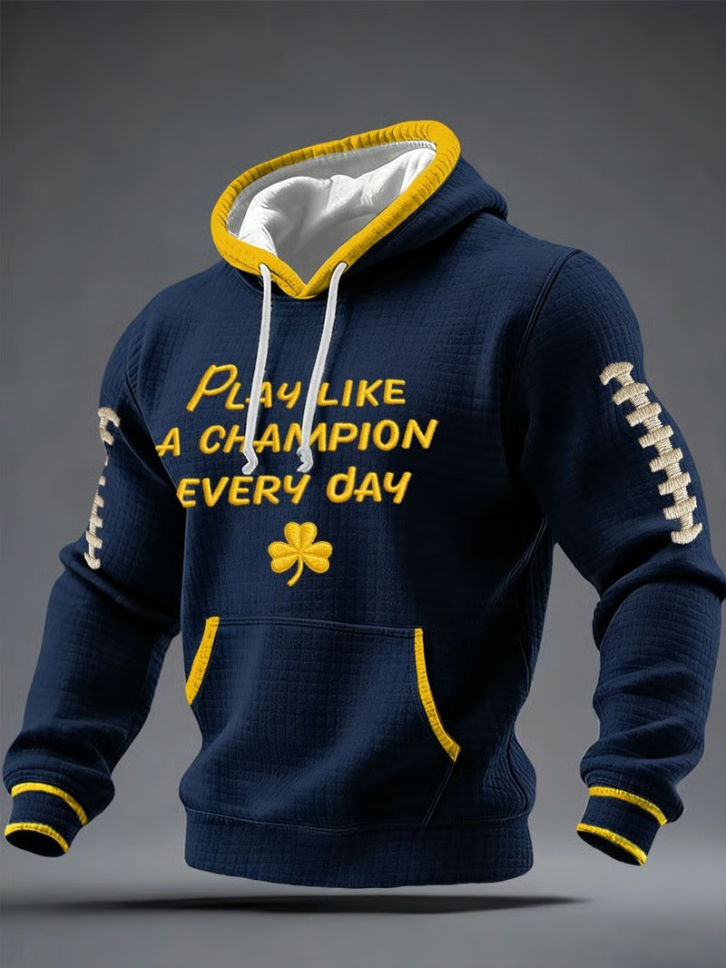 Lou Holtz Play Like A Champion Every Day Hoodie Notre Dame Football Fan Outerwear Best For Supporters