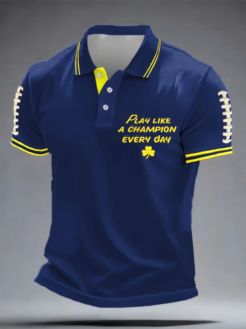 Lou Holtz Play Like A Champion Every Day Polo Shirt Notre Dame Football Gear Best Gift For Coaches