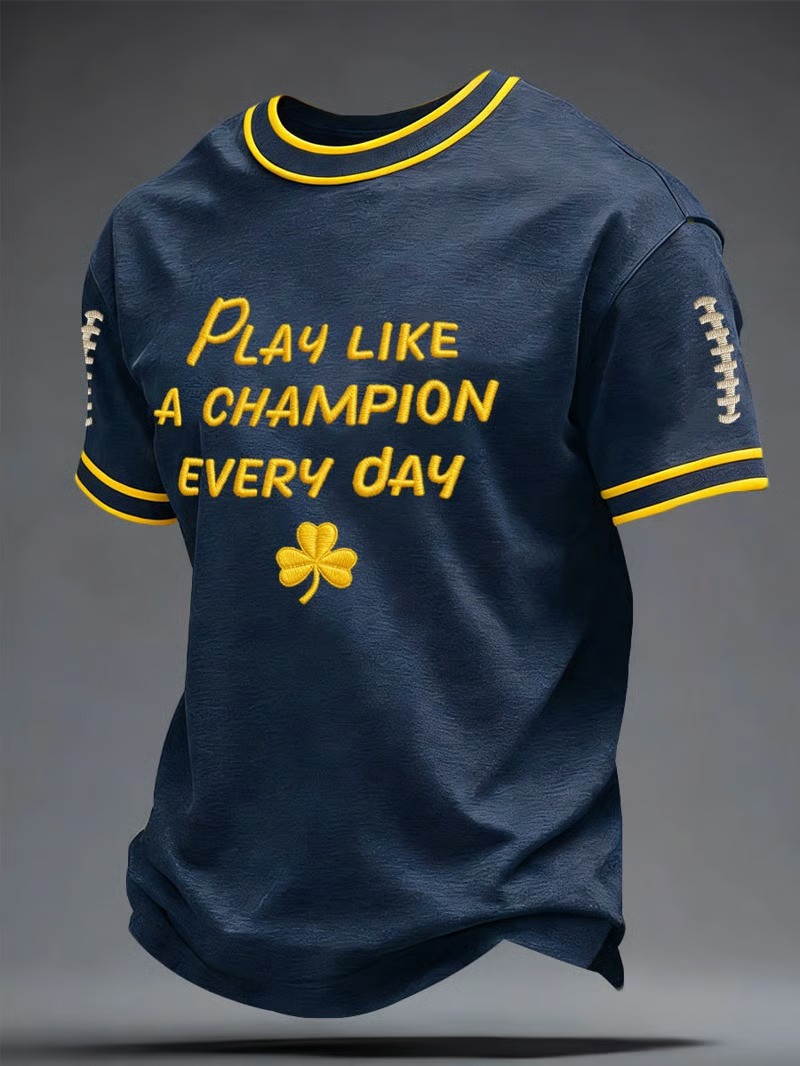 Lou Holtz Play Like A Champion Every Day T-Shirt Notre Dame Football Fan Gear Best Gift For Family
