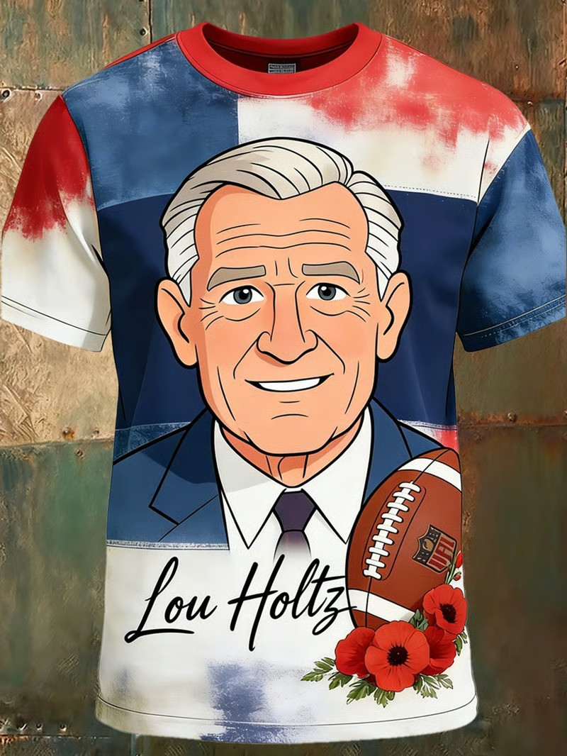 Lou Holtz Portrait Memorial T-Shirt Notre Dame Football Legend Tribute Clothing Best Gift For Fans