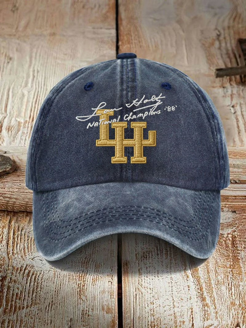 Lou Holtz Signature National Champions 88 Baseball Cap Notre Dame Tribute Hat Best Gift For Family