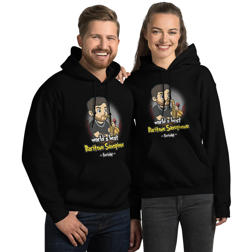 Louisayy Merch World's Best Baritone Saxophone Hoodie Black Gift Ideas For Husband