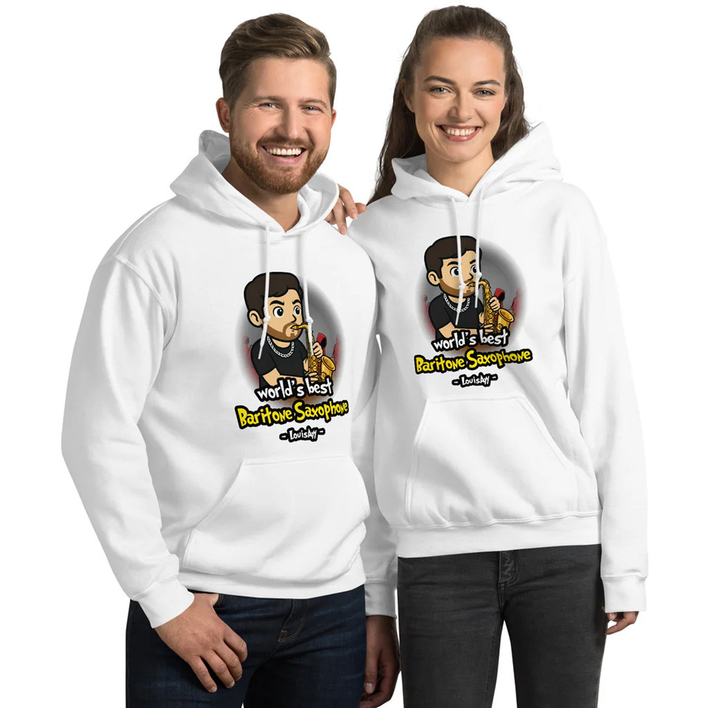 Louisayy Merch World's Best Baritone Saxophone Hoodie White Gift Ideas For Wife