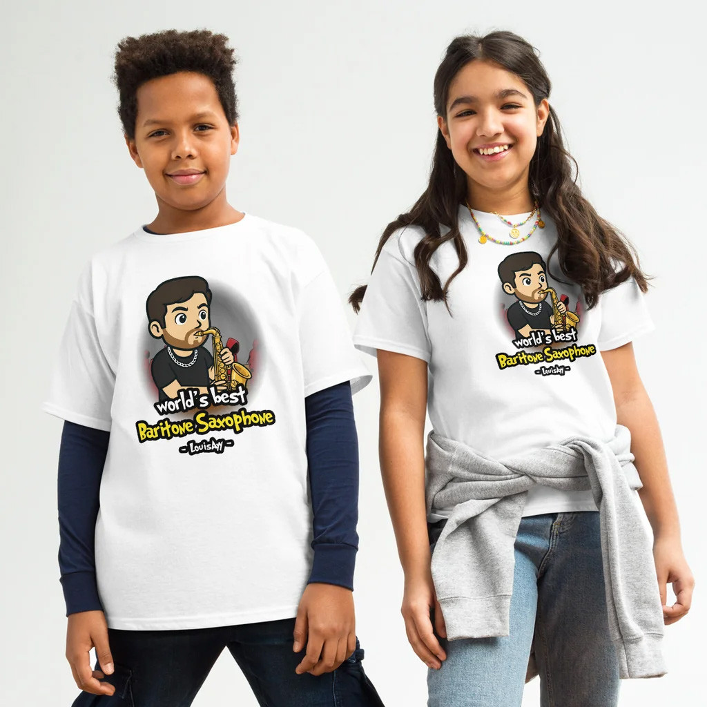 Louisayy Merch World's Best Baritone Saxophone T-Shirt White Birthday Gift For Daughter Louisayy Merch World's Best Baritone Saxophone T-Shirt White Birthday Gift For Daughter