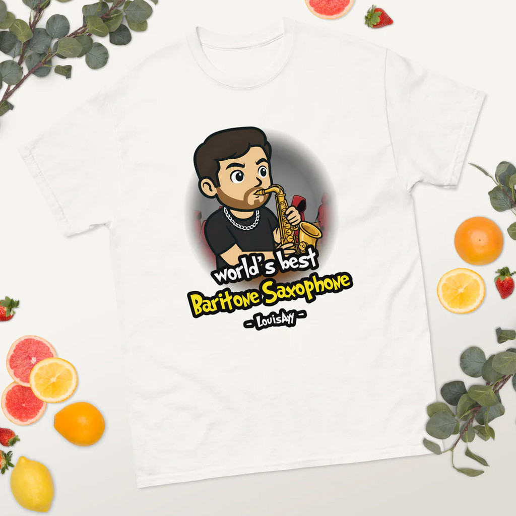 Louisayy Merch World's Best Baritone Saxophone T-Shirt White Gift Ideas For Her