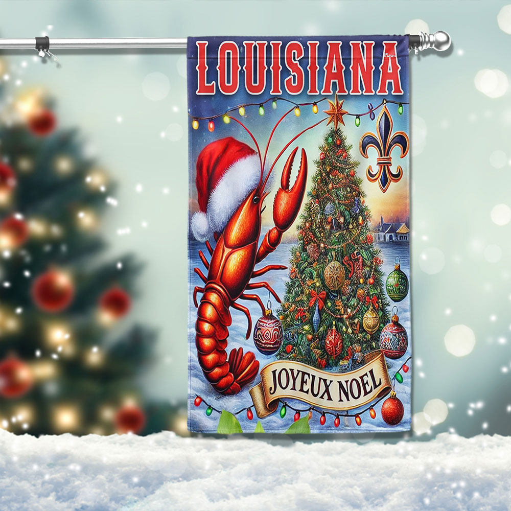 Louisiana Christmas Cajun Christmas Joyeux Noel Flag