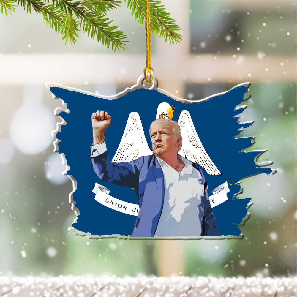 Louisiana for Trump 2024 Ornament Shape Trump Fight Ornament for Christmas Tree