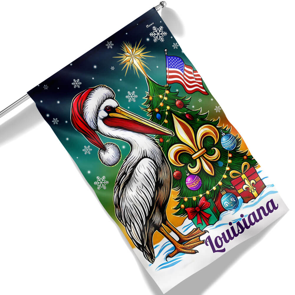 Louisiana Pelican Christmas Flag Christmas 2025