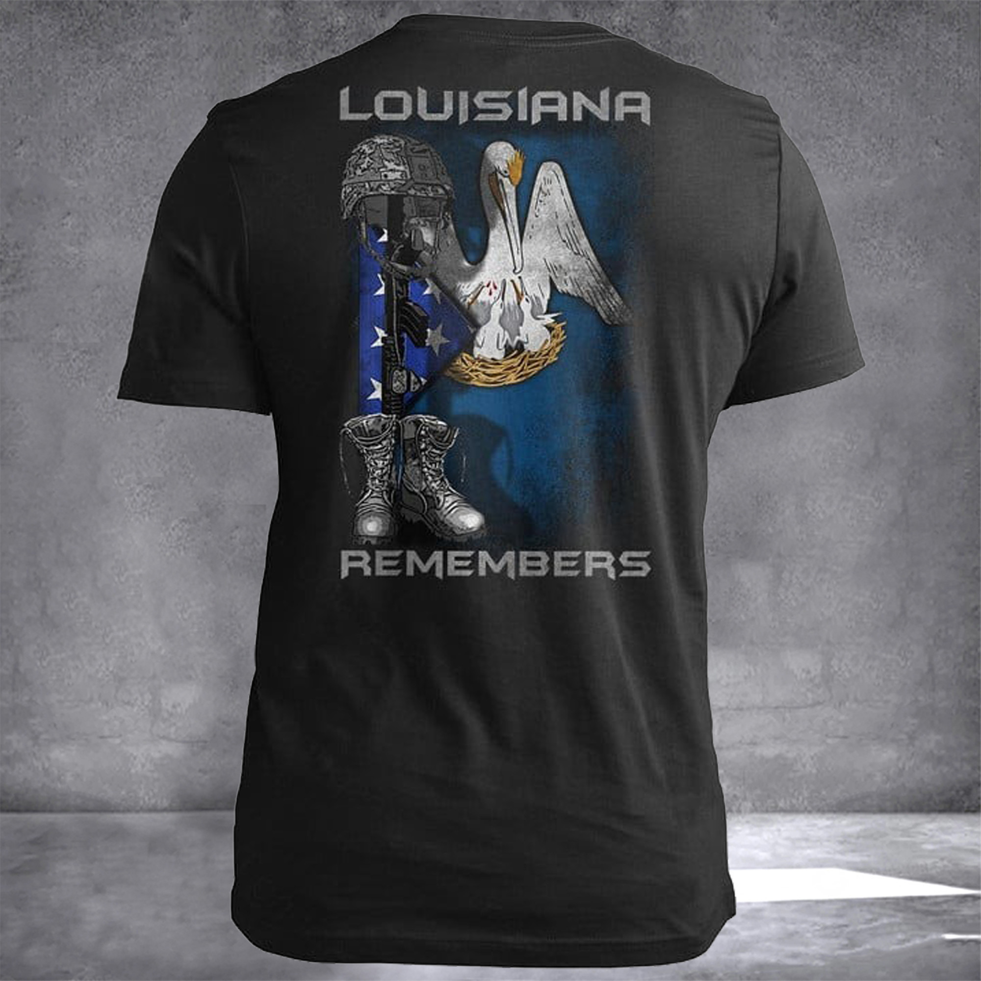 Louisiana Remembers Louisiana T-Shirt Veteran Day Patriots Merch Gifts For Dad