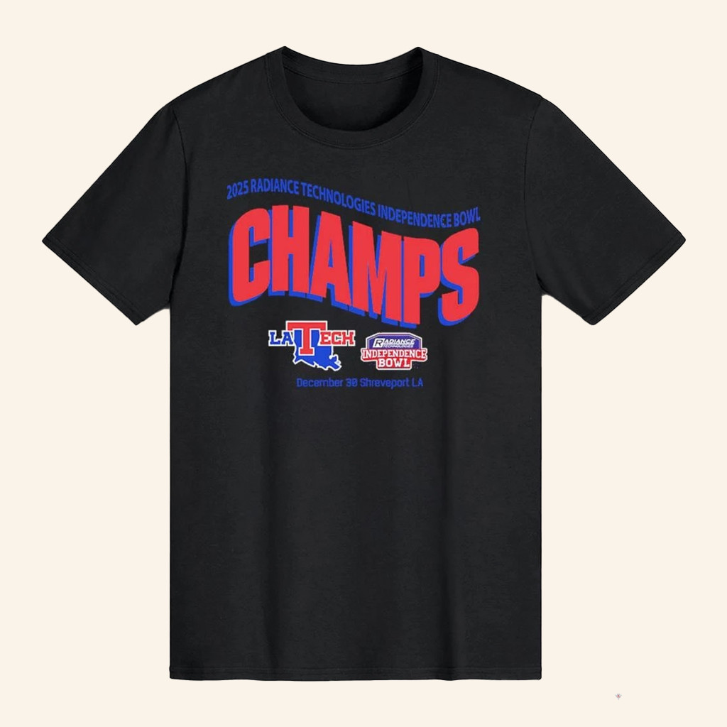 Louisiana Tech Football Merch Radiance Technologies Independence Bowl Champions 2025 T-Shirt Louisiana Tech Football Merch Radiance Technologies Independence Bowl Champions 2025 T-Shirt