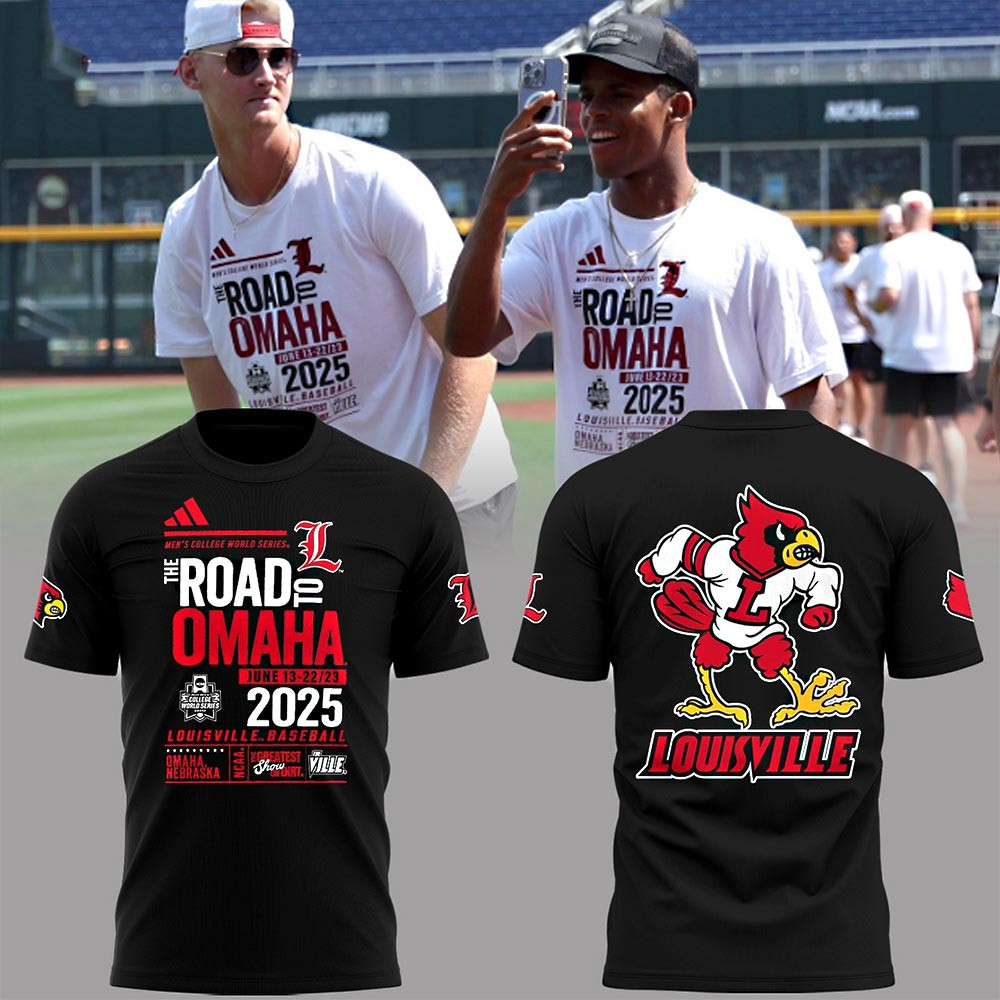 Louisville Cardinals Men College World Series The Road To Omaha 3D T-Shirt Presents For Baseball Lovers