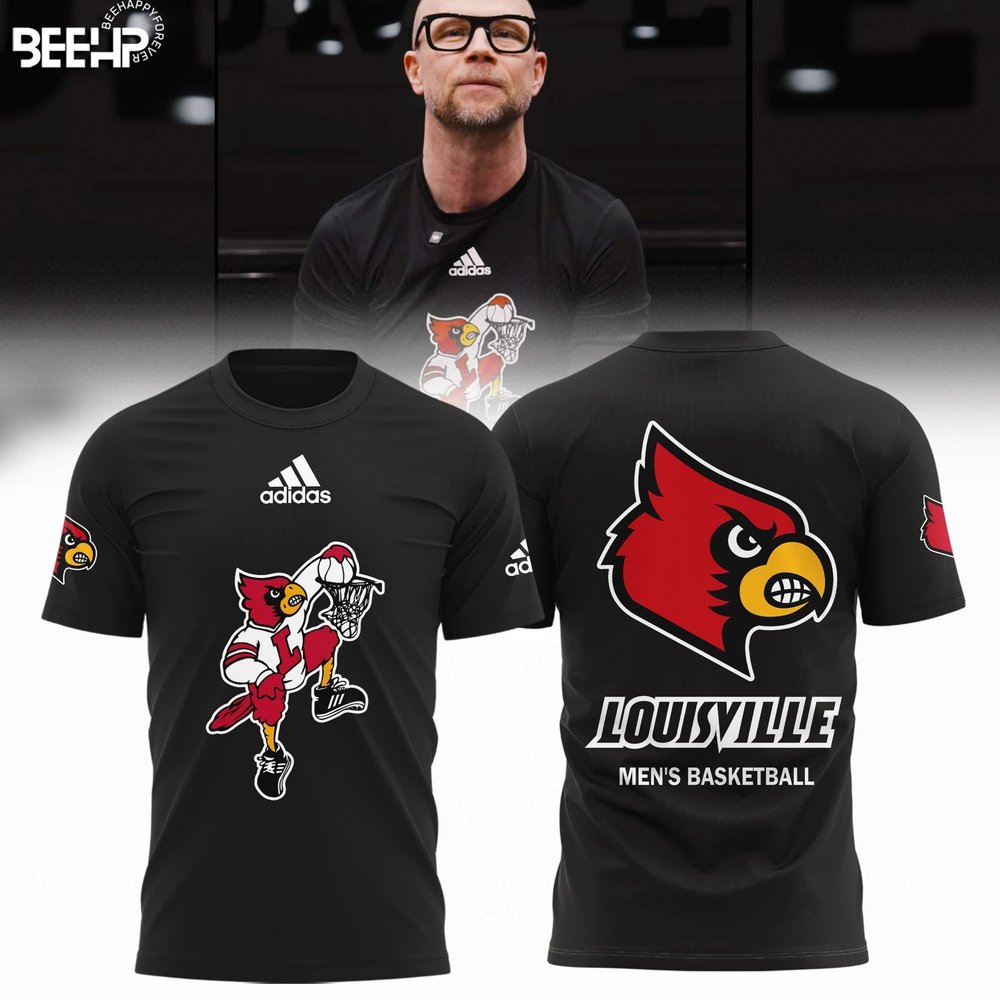 Louisville Cardinals Men's Basketball Adidas T-Shirt Louisville Cardinals Merch Best Gifts For Basketball Fans