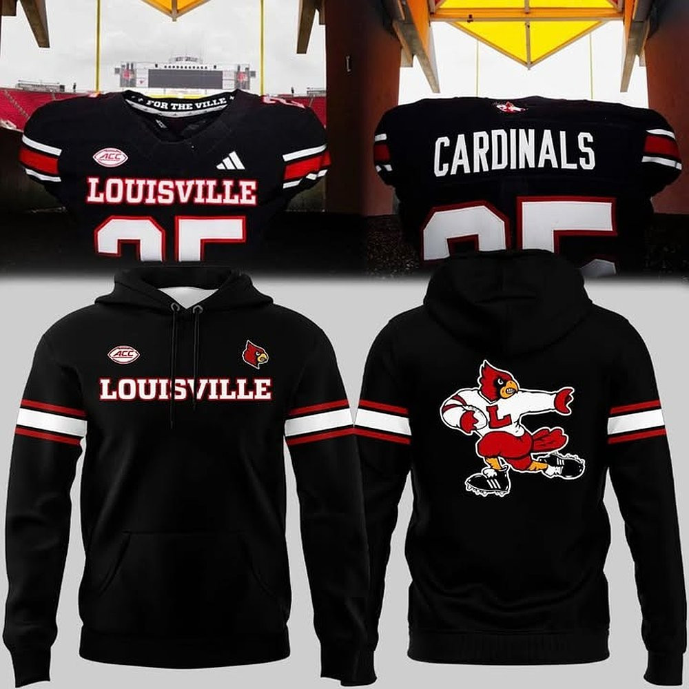 Louisville Cardinals New Premier Strategy Throwback Hoodie In Black