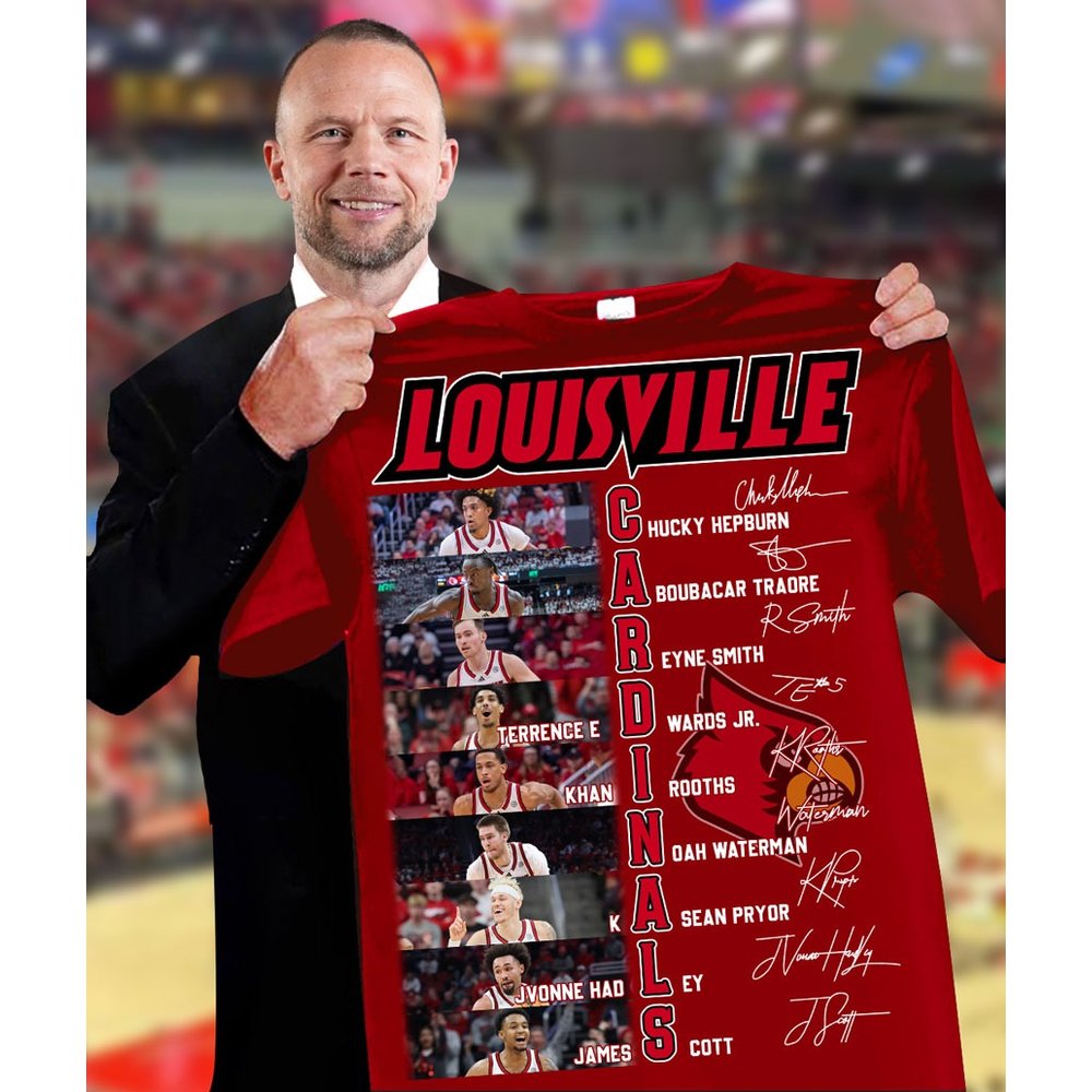 Louisville Cardinals Skyline Basketball Team T-Shirt Louisville Cardinals Merch Gift Ideas For Basketball Players