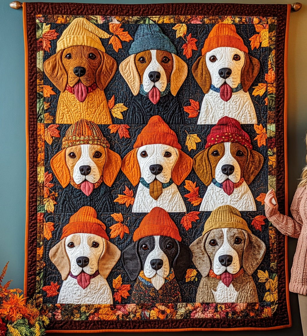 Lovable Beagles Quilted Blanket Cute Blankets For Bed