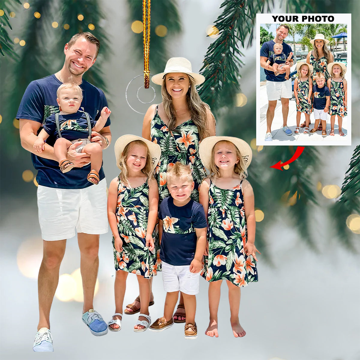 Love And Laughter Personalized Photo Mica Ornament Christmas Gift For Family Members