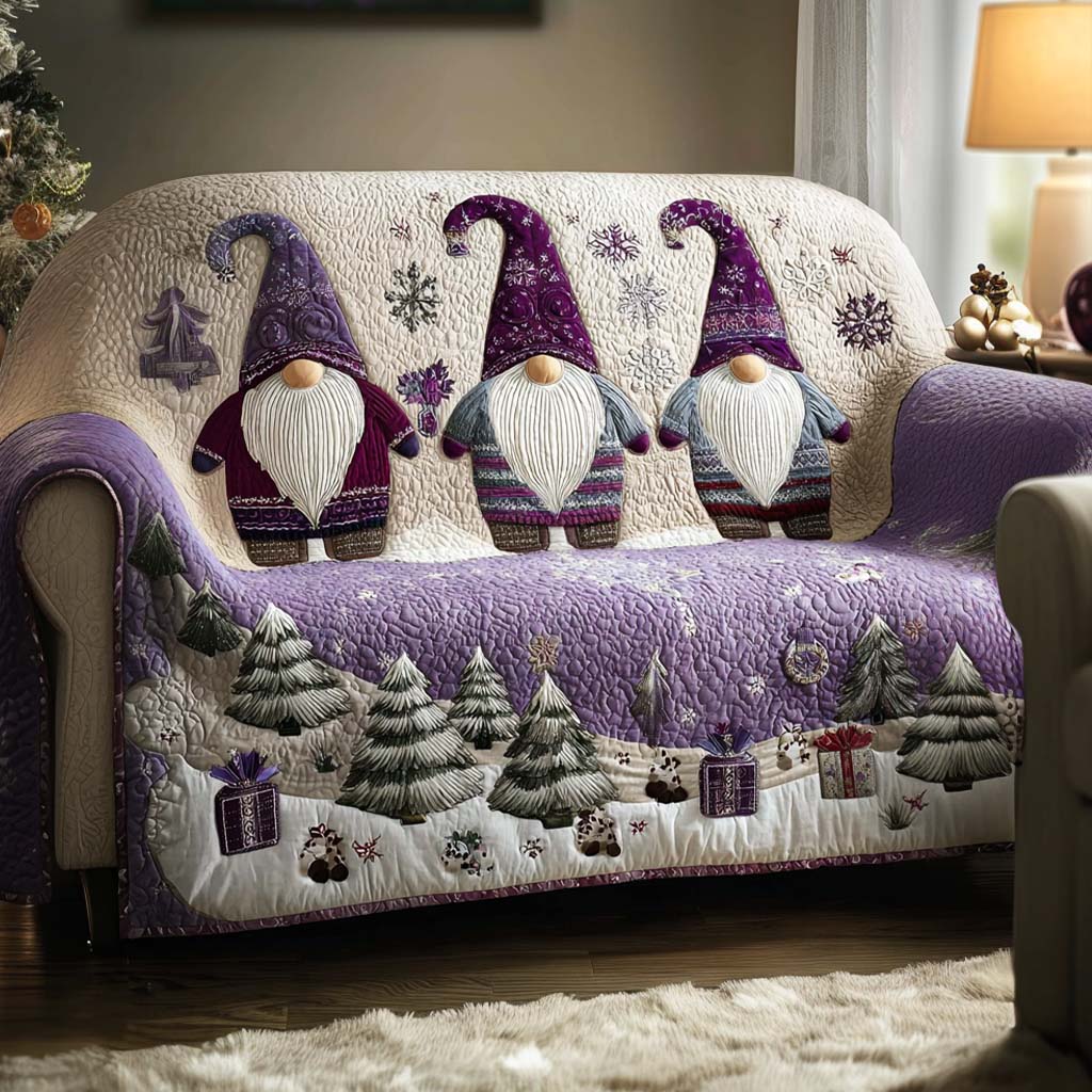 Love and Laughter Quilted Sofa Cover Santa Sofa Cover Gifts For Grandma