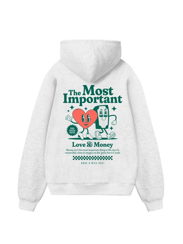 Love And Money The Most Important Hoodie Cartoon Heart And Money Apparel Gift Ideas