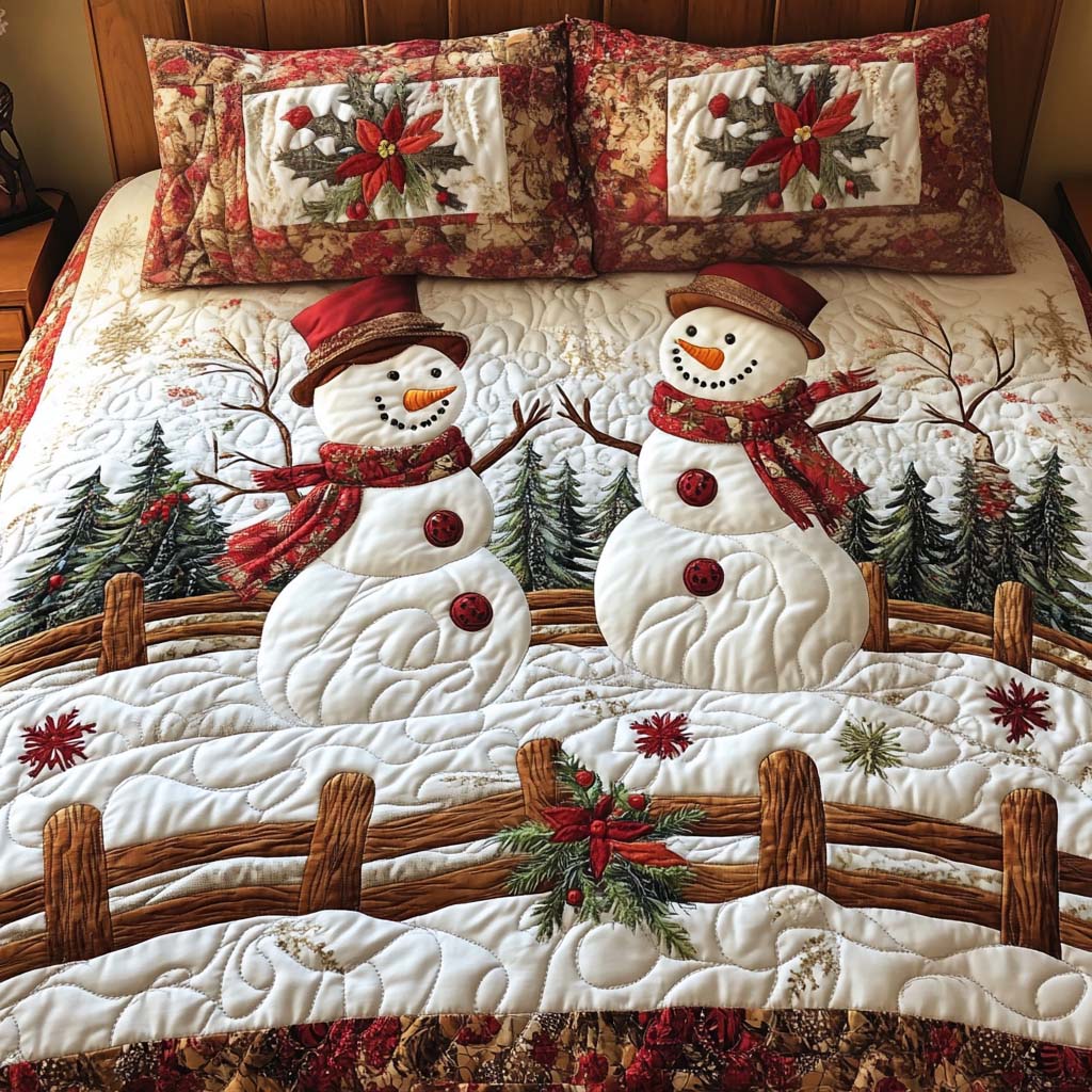 Love and Peace Quilted Bedding Set Holiday Duvet Sets Family Christmas Gifts