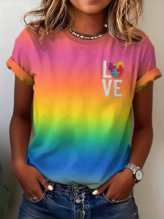 Love Autism T-Shirt Autism Awareness Clothing Gift Ideas For Autism Mom