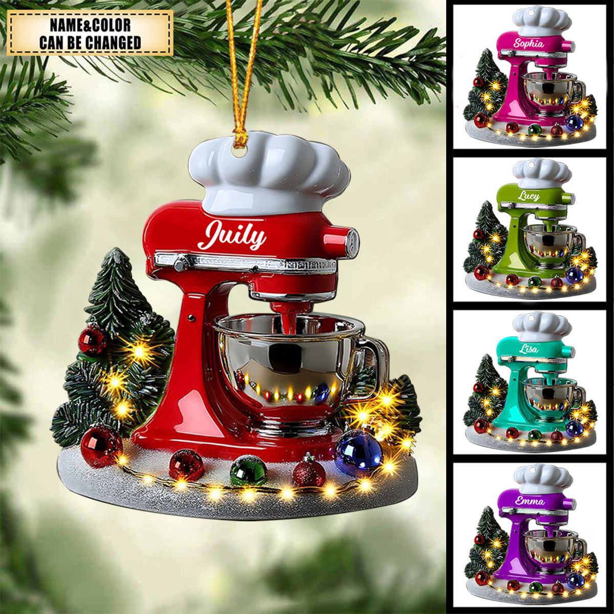 Love Baking Christmas Personalized Baking Ornament Custom Name Baker Ornament