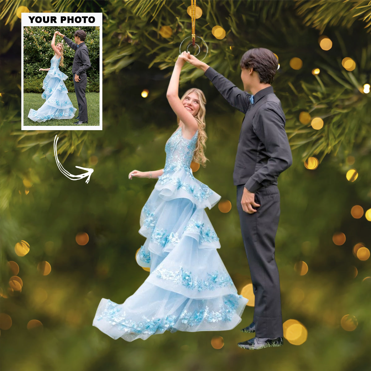 Love Beyond Time Personalized Photo Mica Ornament Customized Your Photo Ornament Christmas