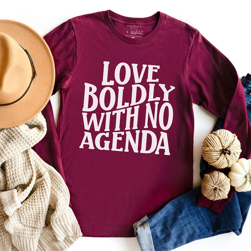 Love Boldly Long Sleeve Christian Gifts For Women