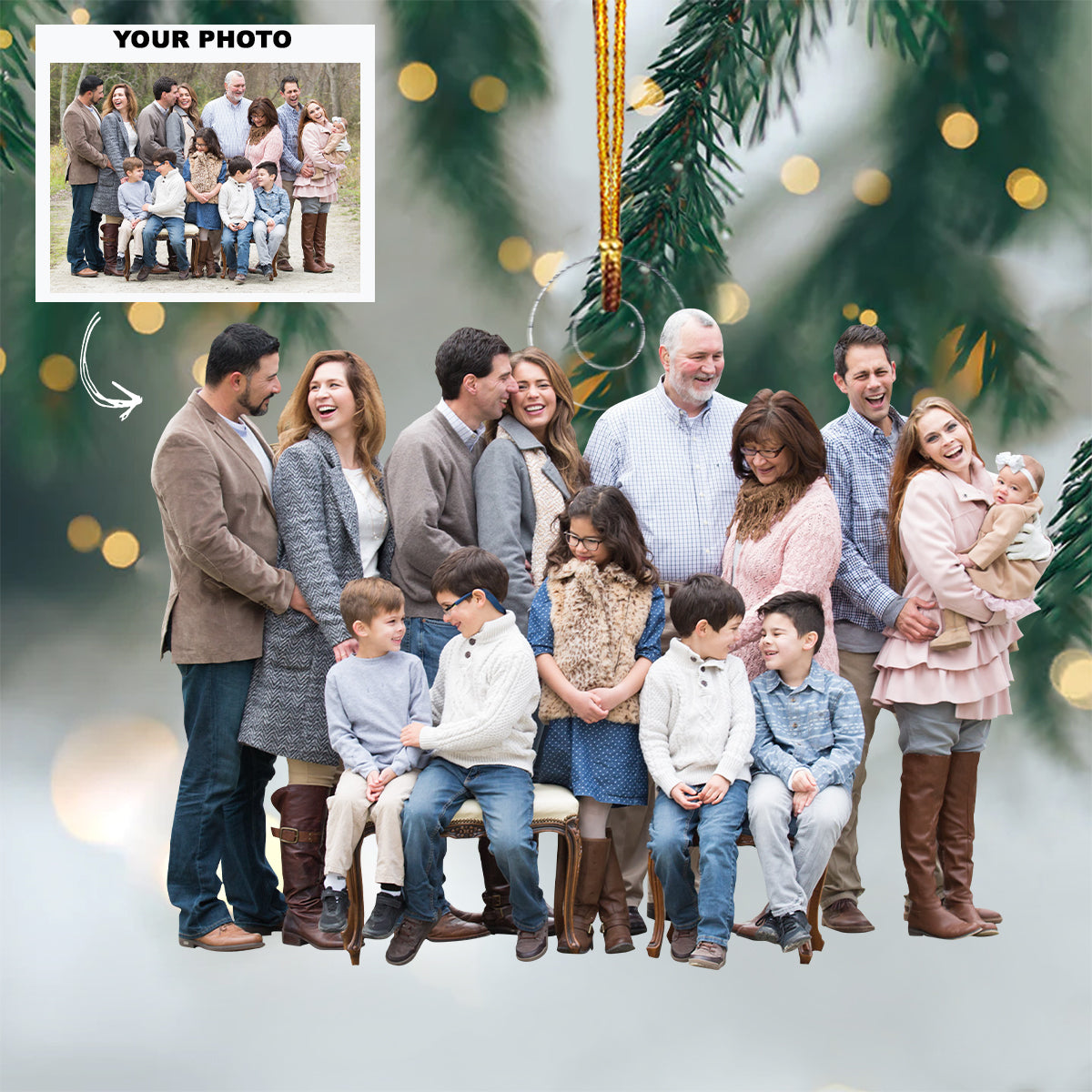 Love Builds A Happy Home Personalized Photo Mica Ornament Christmas Gift For Grandma