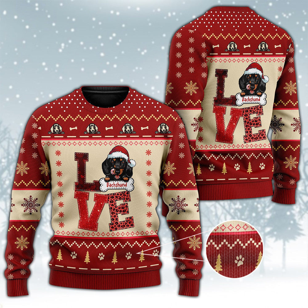 Love Dachshund Ugly Christmas Sweater Cute Dog Mom Holiday Christmas Gift Ideas For Her Love Dachshund Ugly Christmas Sweater Cute Dog Mom Holiday Christmas Gift Ideas For Her