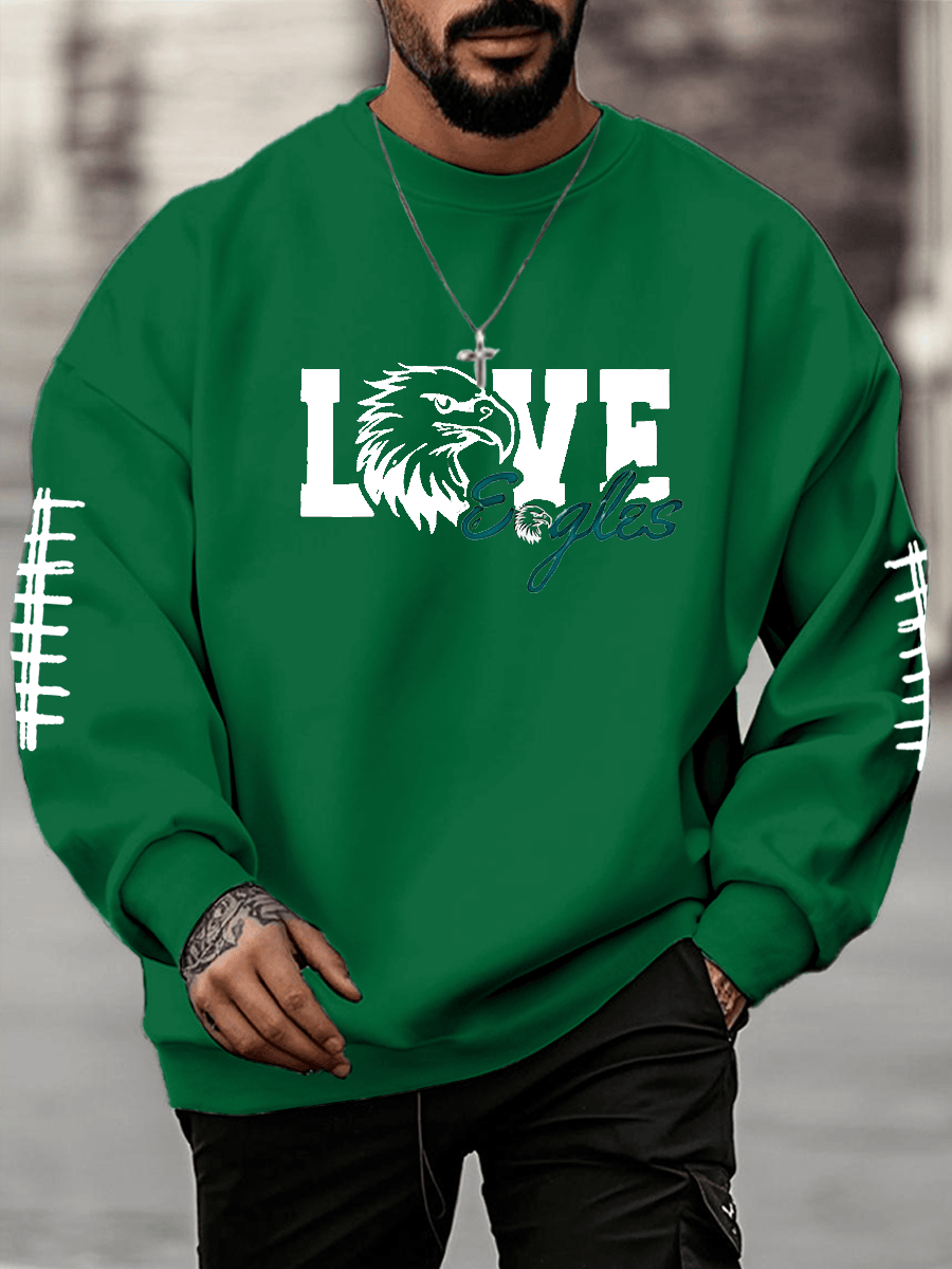 Love Eagles Football Sweatshirt Philadelphia Strong Game Day Apparel Super Bowl Merch Gifts