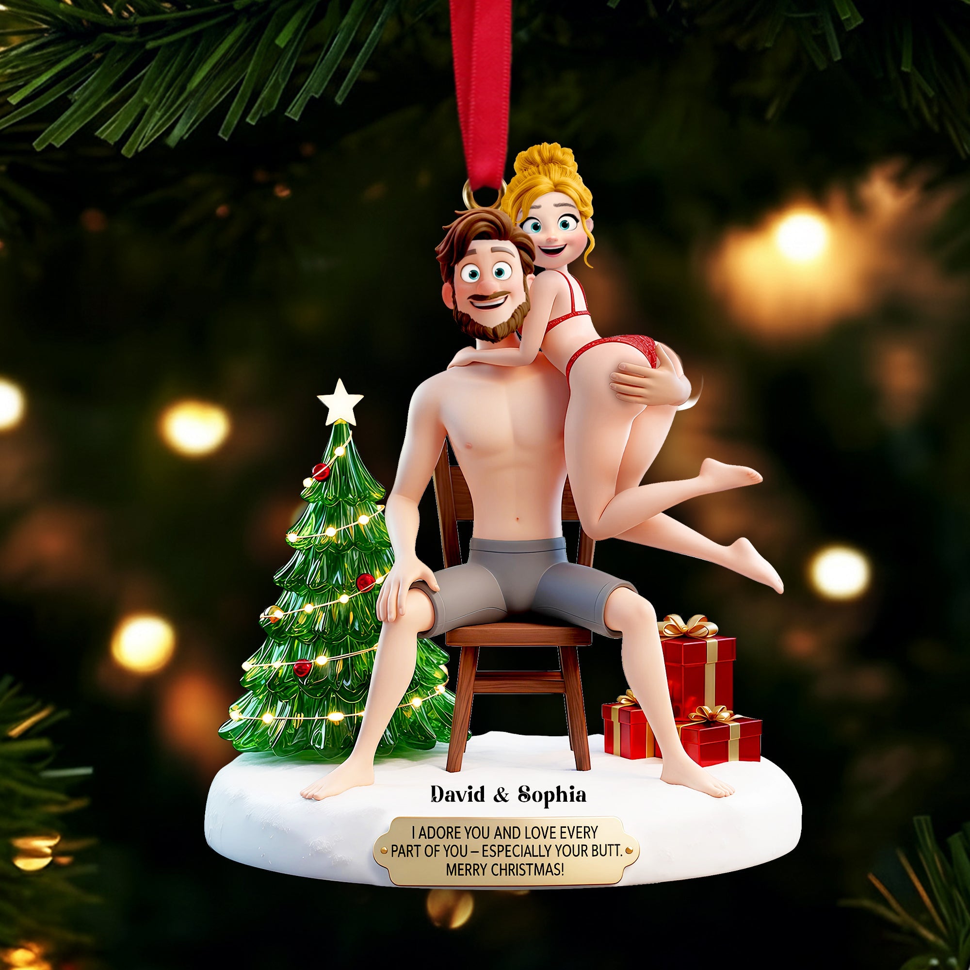 Love Every Part Of You Ornament - Personalized Gifts For Couple - Funny Christmas Ornament Gift