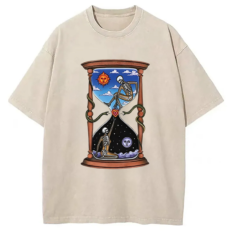 Love Fire Hourglass Washed T-Shirt Trendy Everyday Casual Outfit Gifts For Him Love Fire Hourglass Washed T-Shirt Trendy Everyday Casual Outfit Gifts For Him