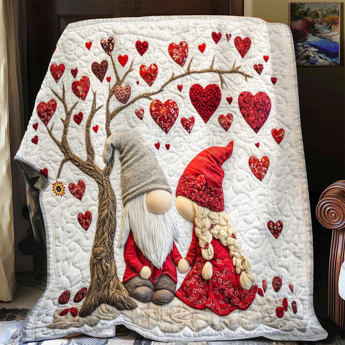 Love Gnome Quilt Blanket Mothers Day Blanket Mother's Day Gifts For Wife