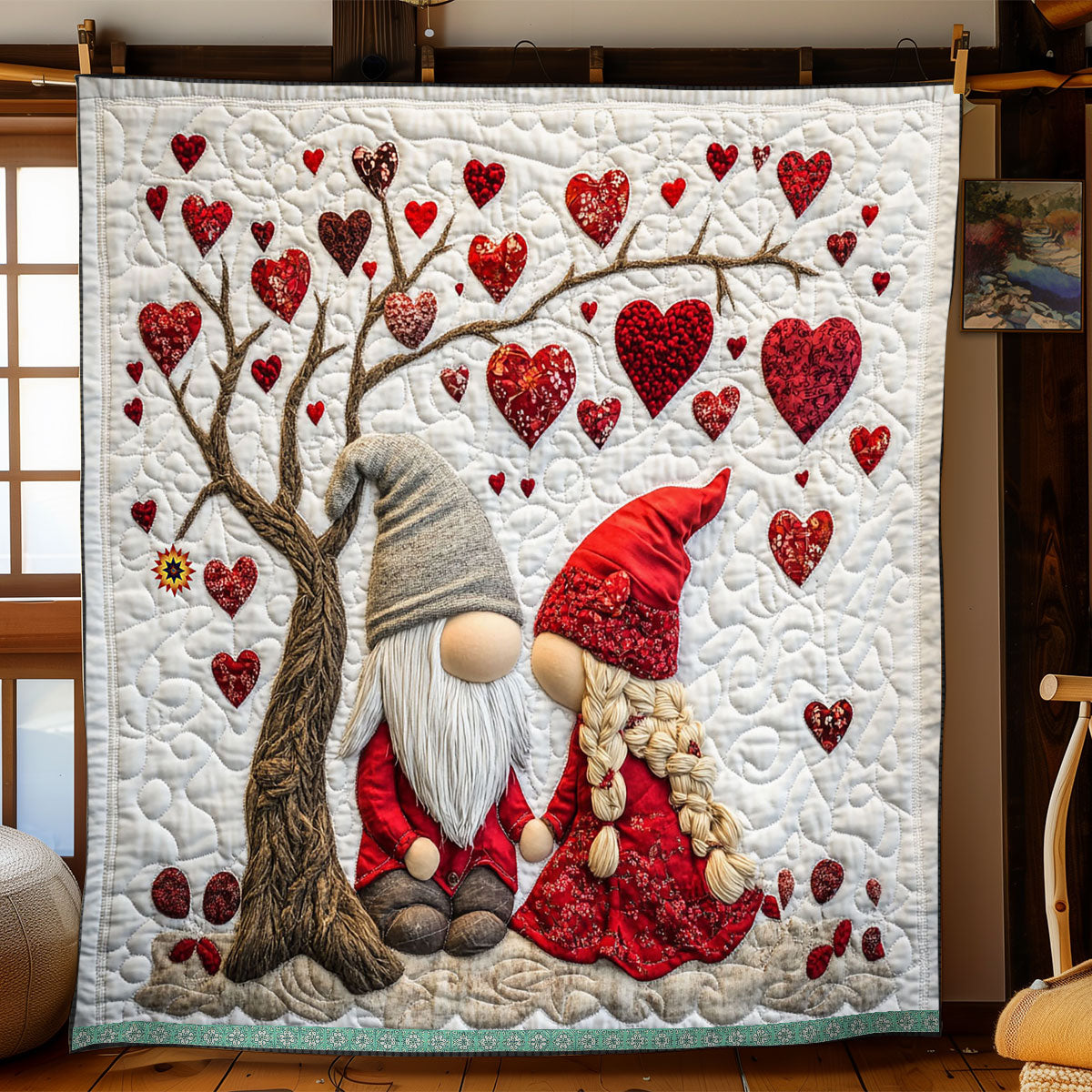 Love Gnome Quilt Blanket Winter Blanket Best Christmas Presents For Grandmothers