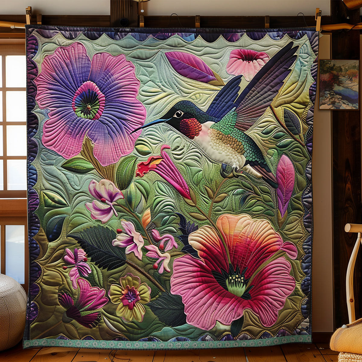 Love Hummingbird Quilt Blanket Throw Blankets For Couch Gifts For Mom From Daughter
