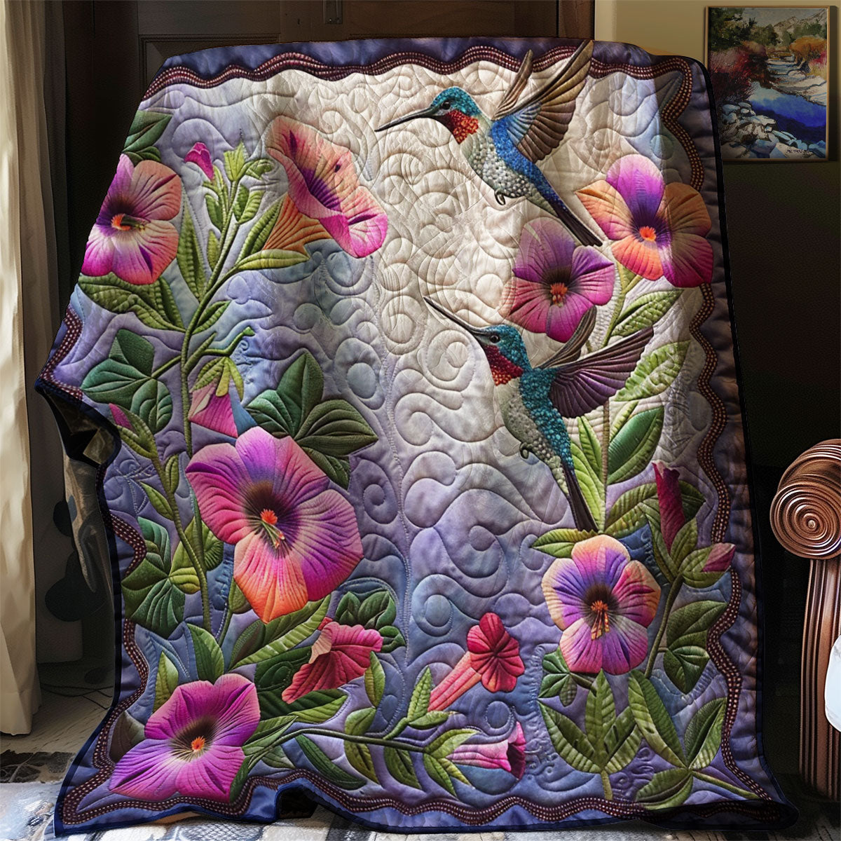 Love Hummingbirds Quilt Blanket Mothers Day Blanket Useful Gifts For Mom