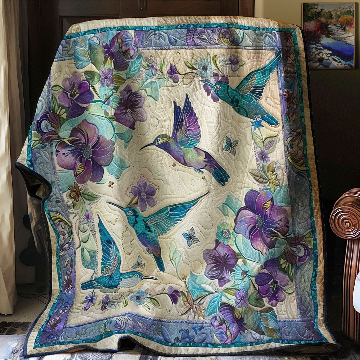 Love Hummingbirds Quilt Blanket Throws And Blankets Good Gifts For Dads 50Th Birthday