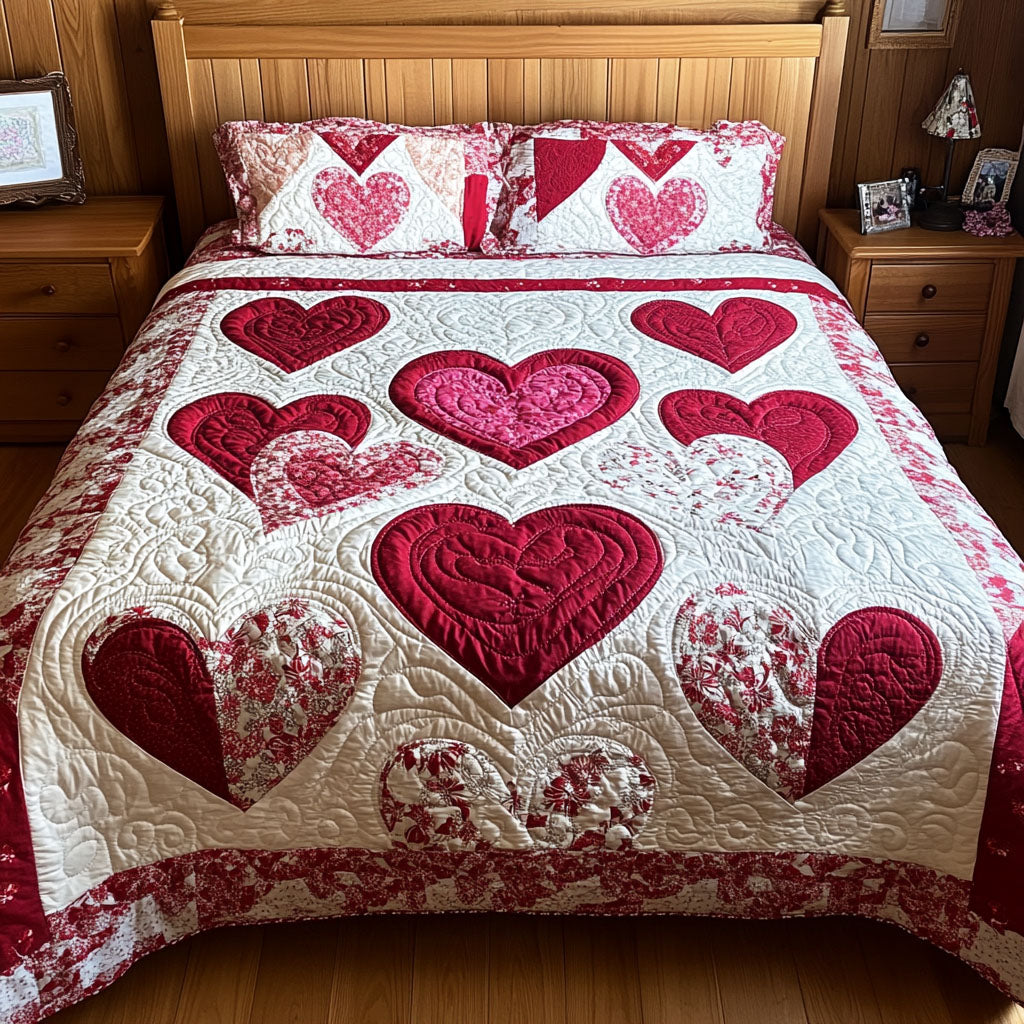 Love in Bloom Quilted Bedding Set King Size Bed Set Gifts For Father's Day From Daughter