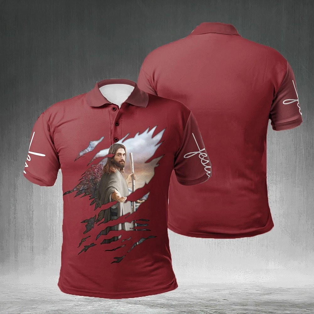 Love Jesus Is My God Christian Polo Shirt Jesus Clothing Faith Gifts For Him