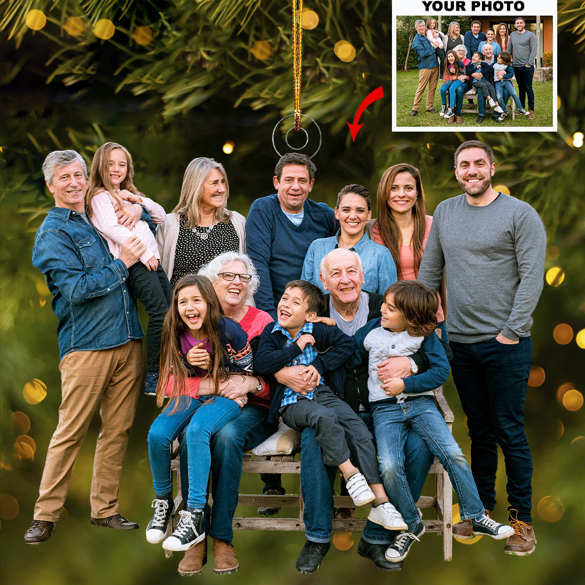 Love Moments Personalized Photo Mica Ornament Gift For Family Family Members