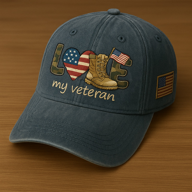 Love My Veteran Hat American Flag Baseball Cap Best Gifts For Veterans