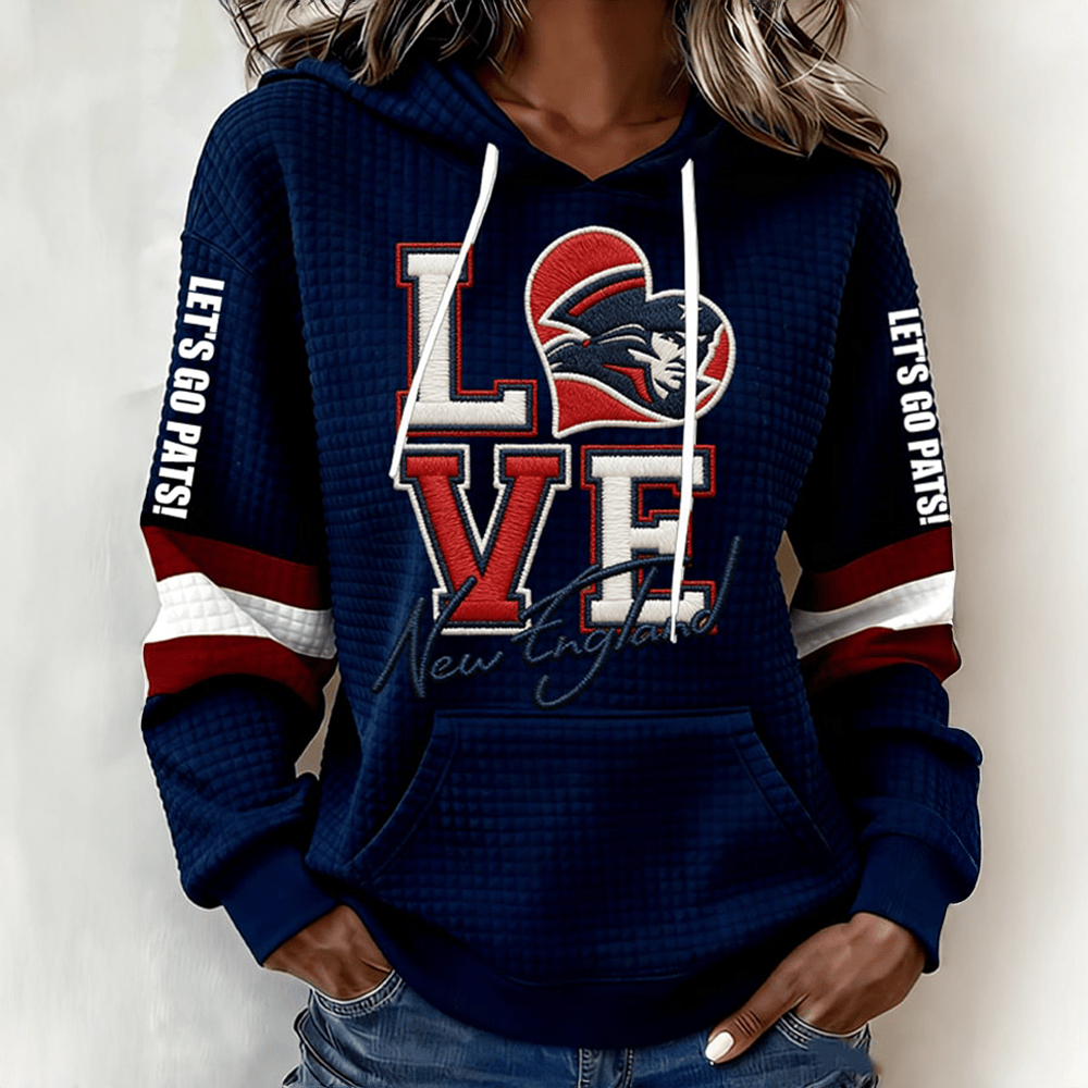 Love New England Patriots Hoodie Game Day Football Apparel Fan Gear