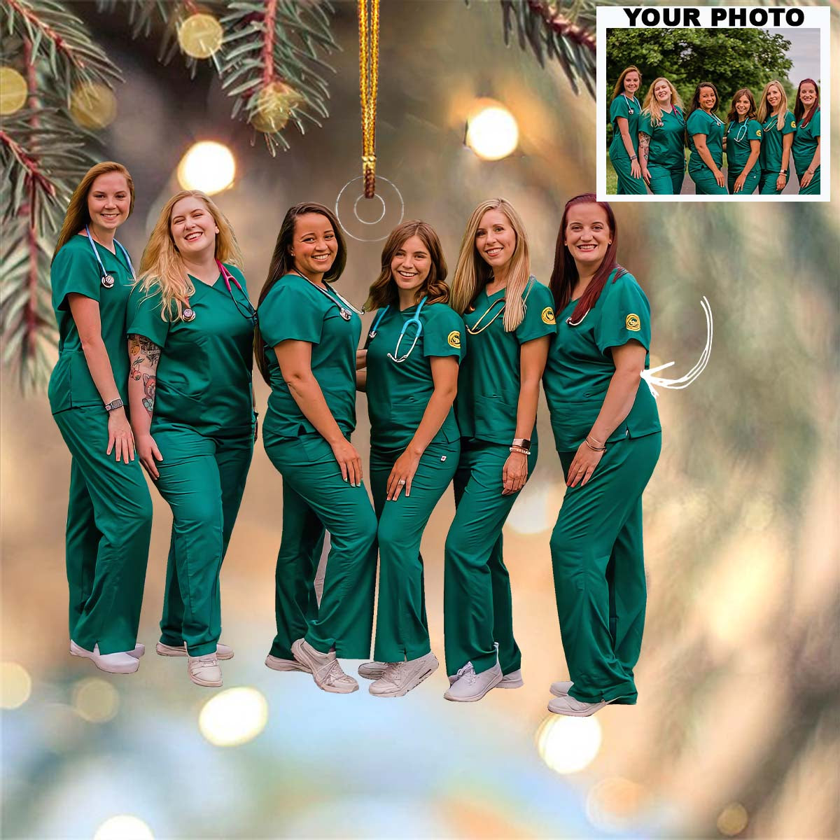 Love Nurse Life Customized Your Photo Ornament Personalized Custom Photo Mica Ornament 2
